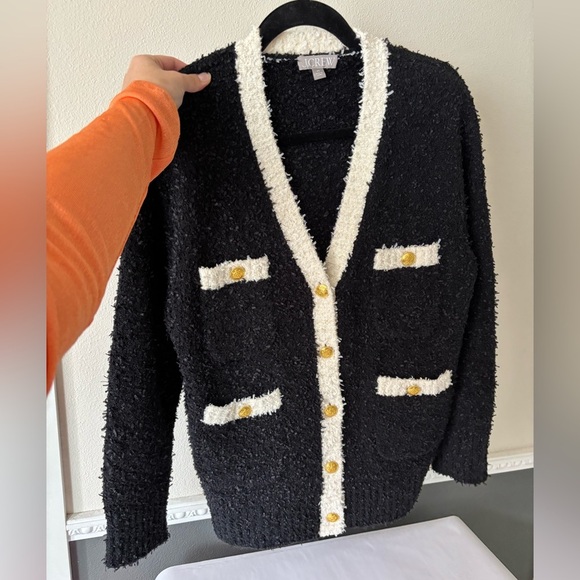 NWOT J. Crew Longer Sweater Lady Jacket in Textured Contrast Yarn Size XS - Picture 2 of 10